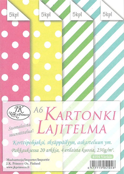Kartonkilajitelmat A6