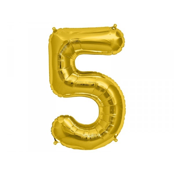 Kultainen foliopallo numerot 0-9, 86cm [1 kpl]