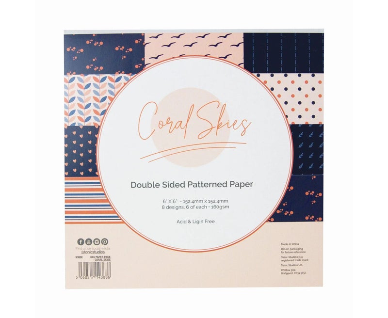Paperilajitelma Coral Skies 6x6"