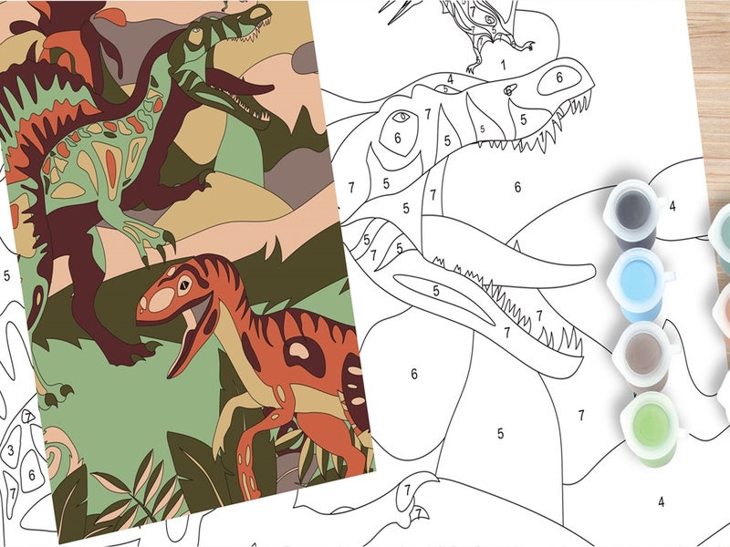 Maalaa numeroin -pakkaus, Dinosaurus